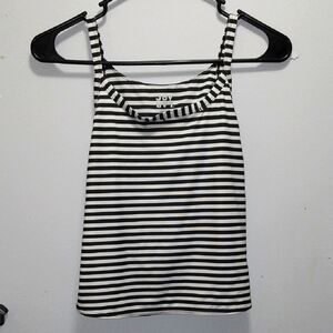 JoyLab Black and White Striped Tank Extra Small
